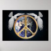 Harmony World Peace Globe World Earth Dove Poster (Devant)