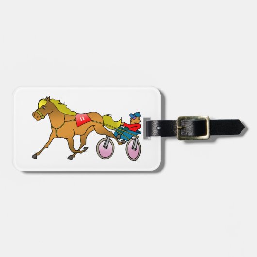 Harness Racing paard en bestuurder Bagagelabel (Voorkant horizontaal)