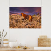 Harney County Wilde paard staat alert Poster (Keuken)