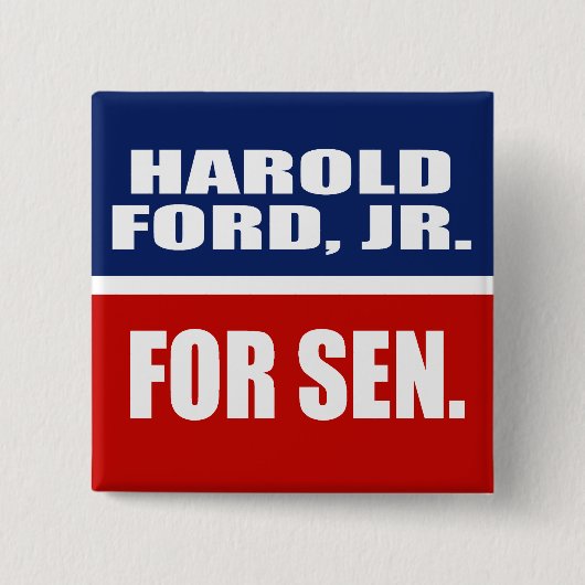 HAROLD FORD, JR. VOOR SENATE VIERKANTE BUTTON 5,1 CM (Voorkant)