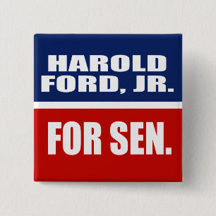 HAROLD FORD, JR. VOOR SENATE VIERKANTE BUTTON 5,1 CM