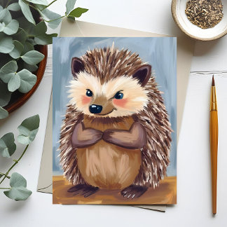 Harold the Hedgehog | Cute Animal Watercolor Briefkaart