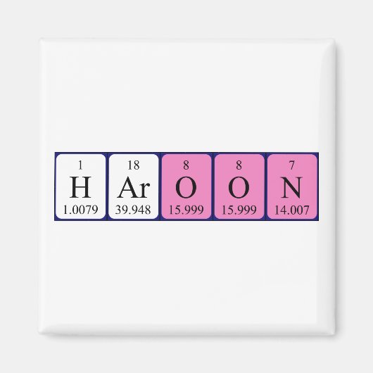 Haroon periodieke table name magnet magneet (Voorkant)
