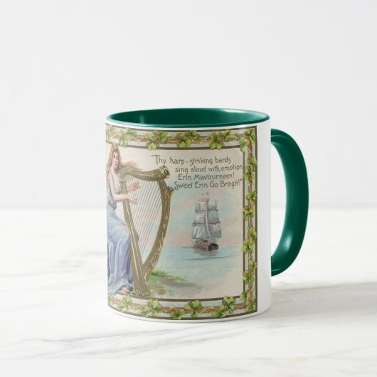 Harp and Dog, Shamrock, St. Patrick's Day,  Mok (Voorkant rechts)