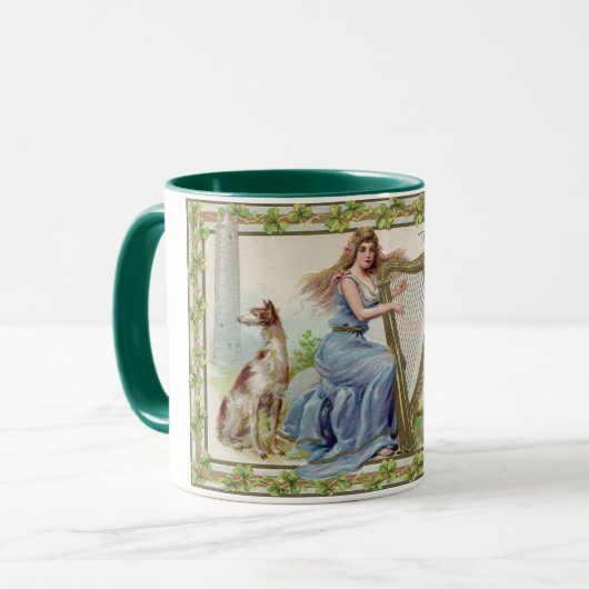 Harp and Dog, Shamrock, St. Patrick's Day,  Mok (Voorkant links)