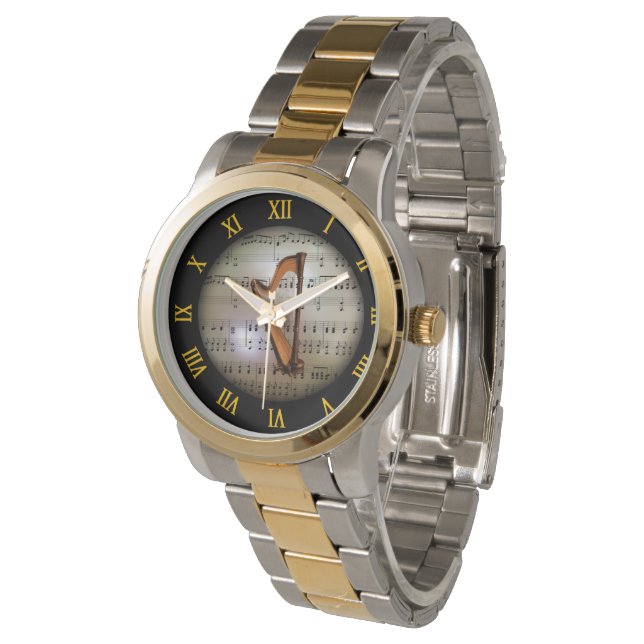 Harp ~ Background "The Musical Planet" * ~ Horloge (Gekanteld)