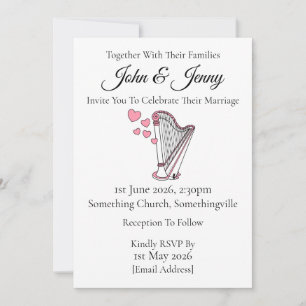 Harp bruiloft uitnodiging Harpist String Musicians