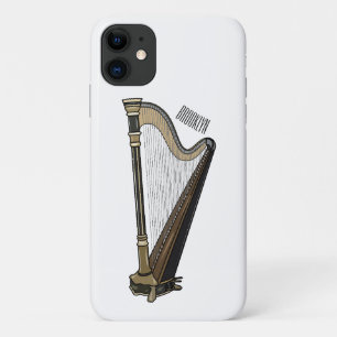 Harp cartoon illustratie iPhone 11 hoesje