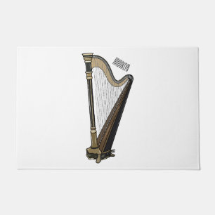 Harp cartoon illustratie deurmat