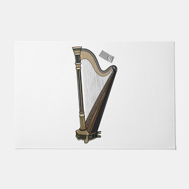 Harp cartoon illustratie deurmat (Voorkant)