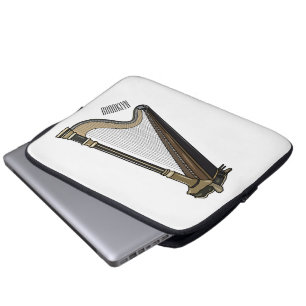 Harp cartoon illustratie laptop sleeve