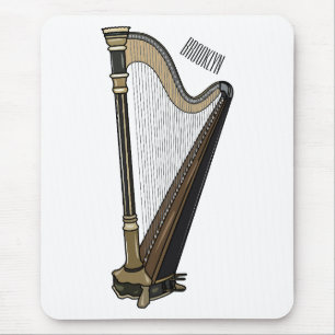 Harp cartoon illustratie muismat