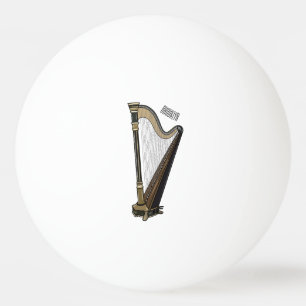 Harp cartoon illustratie pingpongballen