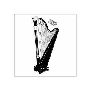 Harp cartoon illustratie rubberstempel