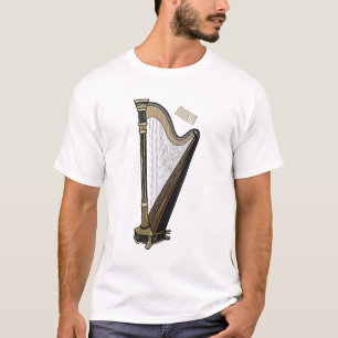 Harp cartoon illustratie t-shirt