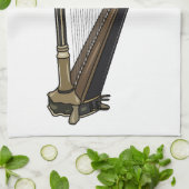 Harp cartoon illustratie theedoek (Gevouwen)