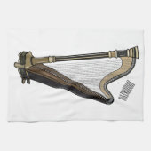 Harp cartoon illustratie theedoek (Horizontaal)