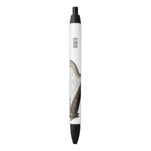 Harp cartoon illustratie zwarte inkt pen