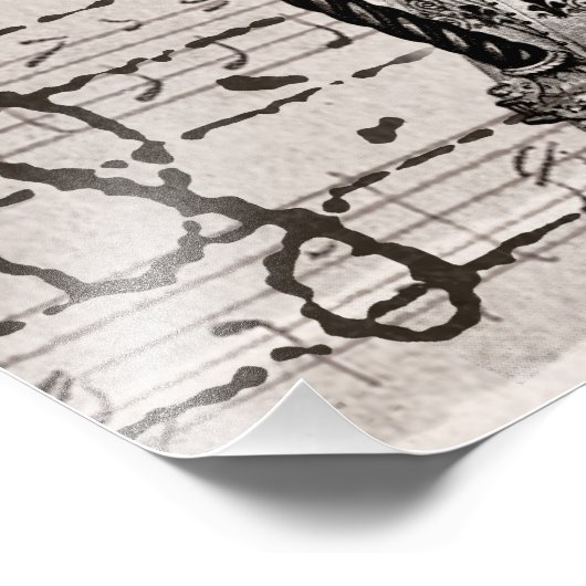 Harp en Antiek Music Collage Gepersonaliseerd Foto Afdruk (Hoek)