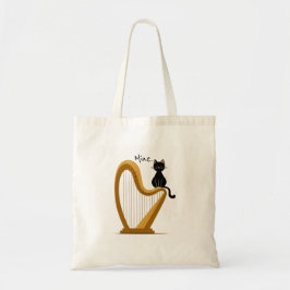 Harp en Cat Design Canvas tas