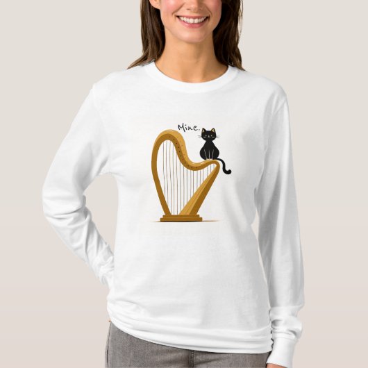 Harp en Cat Design Shirt met lange mouwen (Voorkant)