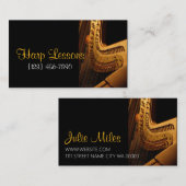 Harp Lessons Music Carte de visite (Devant / Derrière)