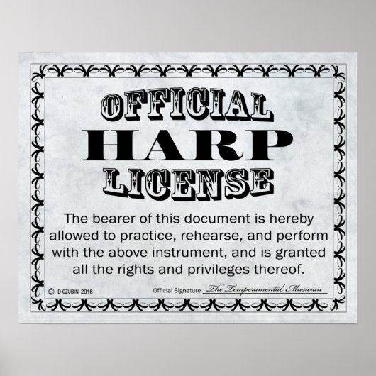 Harp-licentie Poster (Voorkant)