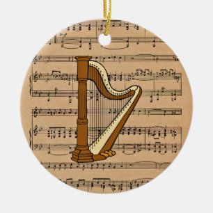 Harp met vel Music Background Keramisch Ornament