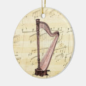 Harp Music-kerstversiering Keramisch Ornament (Links)