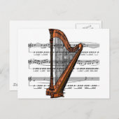 Harp musical 02 B Briefkaart (Voorkant / Achterkant)