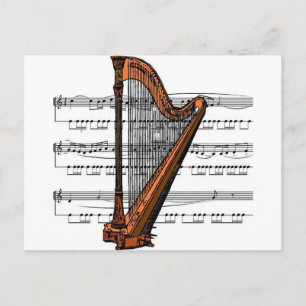 Harp musical 02 B Briefkaart