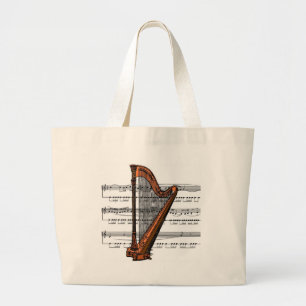 Harp musical 02 B Grote Tote Bag
