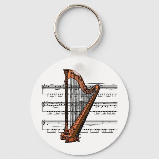 Harp musical 02 B Sleutelhanger (Voorkant)