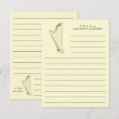 Harp Musician Music Teacher Bedankkaart (Voorkant / Achterkant)