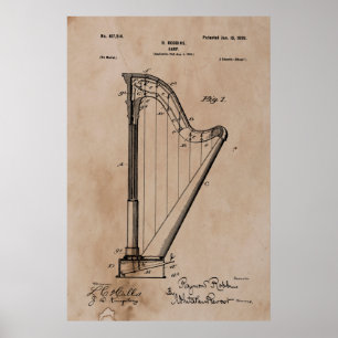  Harp Patent Poster
