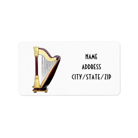 ***HARP PLAYER** ADRESETIKETTEN ETIKET (Voorkant)