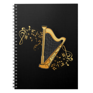 Harp Player Gift Girls Harpist Women Music Harp Notitieboek