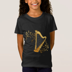 Harp Player Gift Girls Harpist Women Music Harp T-shirt