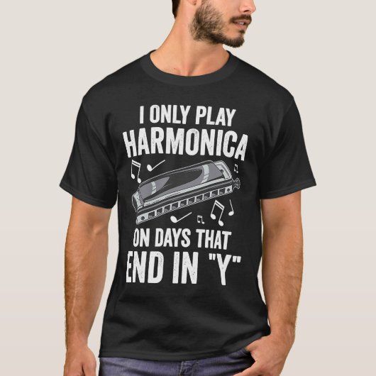 Harp Player only Plays Harmonica T-shirt (Voorkant)