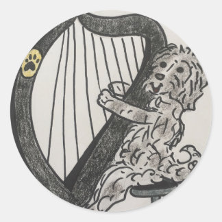 Harp puppy ronde sticker