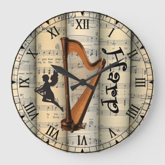 Harp ~ Rollend vel Music ~ Uniek ~ Grote Klok (Voorkant)
