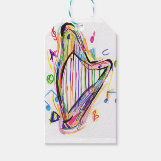 Harp schets - Regenboog Cadeaulabel