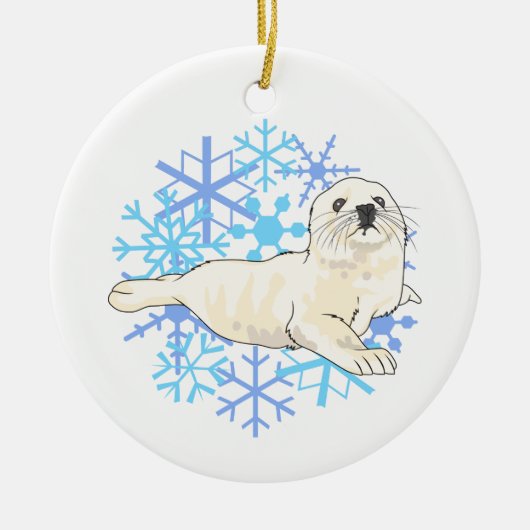 Harp Seal Keramisch Ornament (Voorkant)