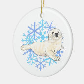 Harp Seal Keramisch Ornament (Links)