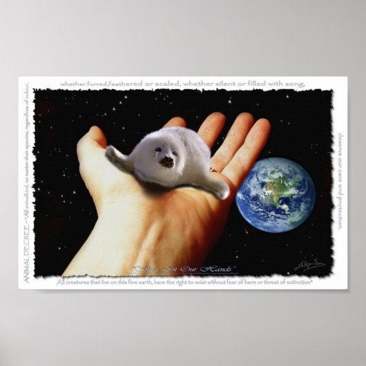 Harp Seal Protection AARDE DAY Art Poster (klein) (Voorkant)