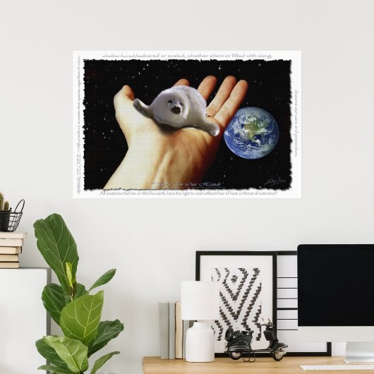 HARP SEAL Protection Jour des terres Art Poster (Bureau à domicile)