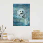 Harp Seal Waterverf Art Poster (Keuken)