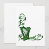 Harp shamrocks and ribbon kaart (Voorkant / Achterkant)