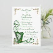 Harp shamrocks and ribbon kaart (Staand voorkant)