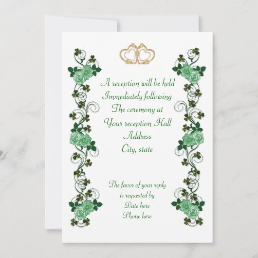 Harp shamrocks and ribbon kaart (Achterkant)